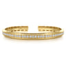 14K Yellow Gold Diamond Cuff Bangle - 1.5 ct