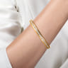 14K Yellow Gold Diamond Cuff Bangle - 1.5 ct