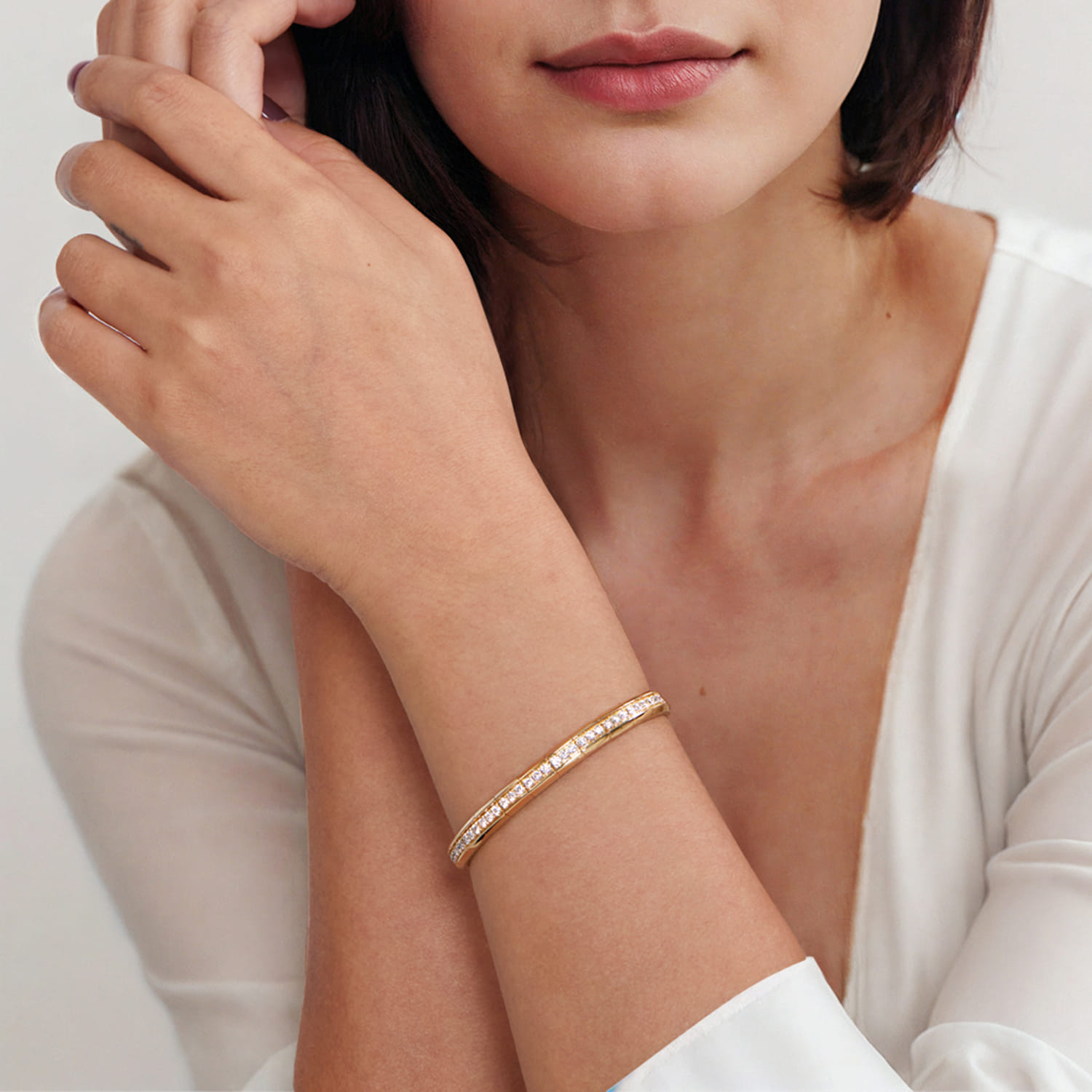 【Gaby】 cutlery bangle Gaby】 cutlery bangle 14k Yellow Gold Contemporary Bangle Bracelet