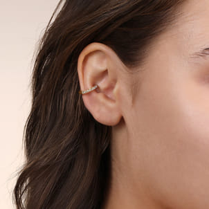 14K Yellow Gold Diamond Cuff Earring