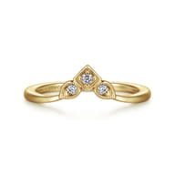 14K Yellow Gold Diamond Curved Anniversary Band