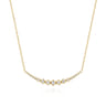 14K Yellow Gold Diamond Curved Bar Necklace - 0.5 ct