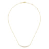 14K Yellow Gold Diamond Curved Bar Necklace - 0.5 ct