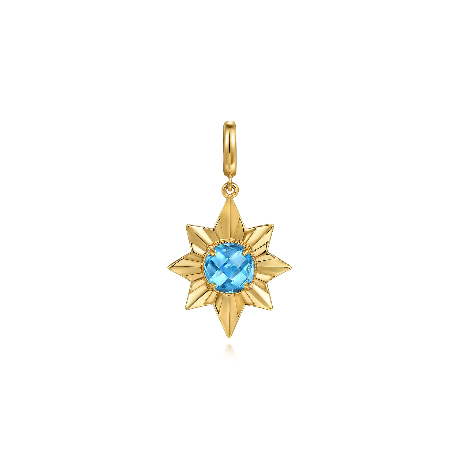 Gabriel様 14K Yellow Gold Diamond Blue Sapphire Compass Medallion