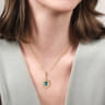 14K Yellow Gold Diamond Cut Blue Topaz Starbust Medallion Pendant in Size 20mm With Detachable Bail