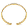 14K Yellow Gold Diamond Cut Cuff Bangle - 2.45 ct