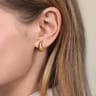 14K Yellow Gold Diamond Cut Huggie Earrings