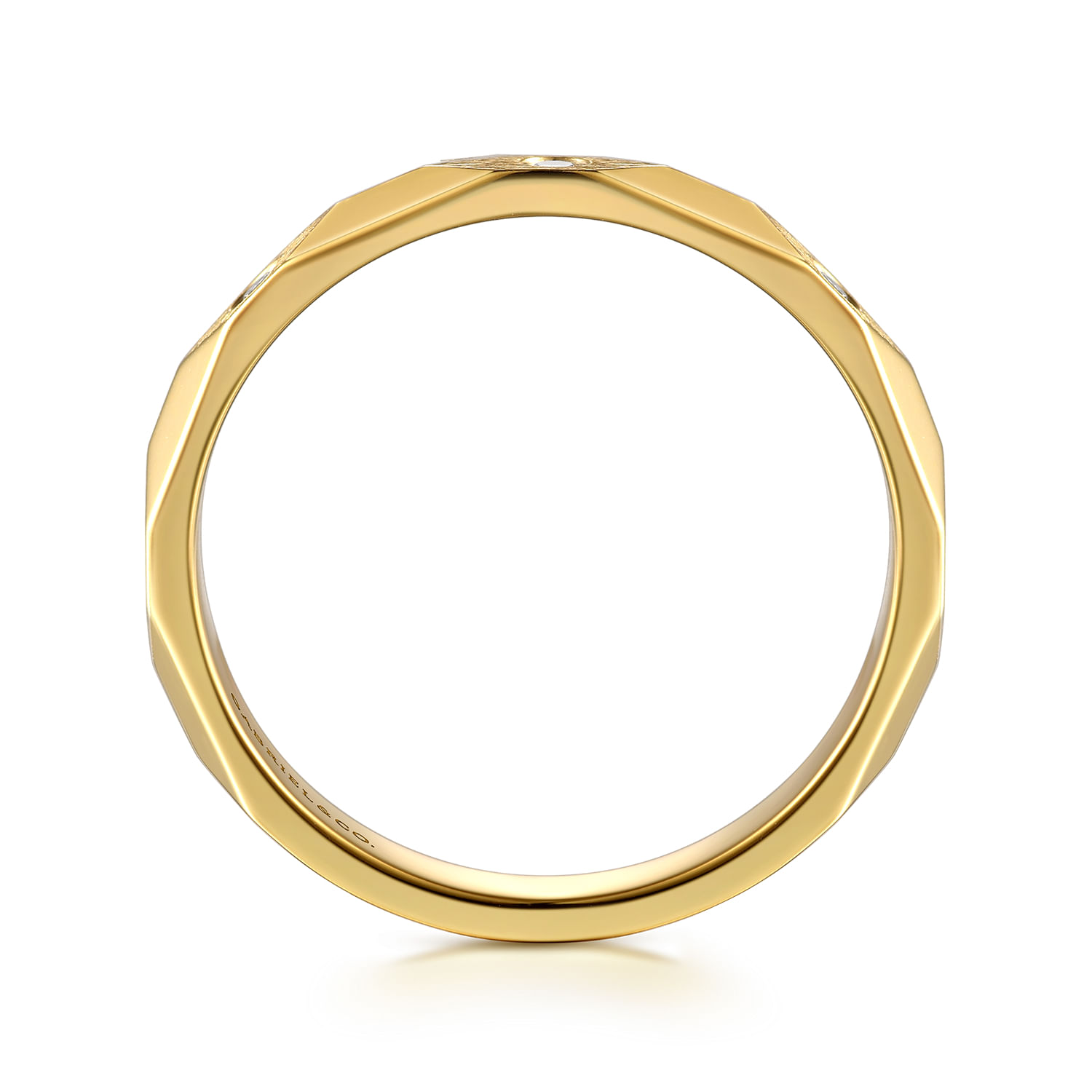 14K Yellow Gold Diamond Cut Stackable Ring