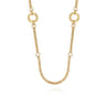 14K Yellow Gold Diamond Cut Station Necklace