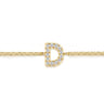 14K Yellow Gold Diamond D Initial Chain Bracelet - 0.08 ct