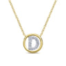 14K Yellow Gold Diamond D Initial Pendant Necklace - 0.06 ct