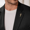 14K Yellow Gold Diamond Dagger Mens Pin - 0.25 ct