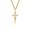 14K Yellow Gold Diamond Dagger Pendant - 0.25 ct