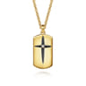 14K Yellow Gold Diamond Dog Tag Pendant - 0.06 ct