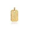 14K Yellow Gold Diamond Dog Tag Pendant - 3.25 ct
