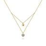 14K Yellow Gold Diamond Double Heart Pendant Necklace - 0.06 ct
