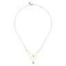 14K Yellow Gold Diamond Double Heart Pendant Necklace - 0.06 ct