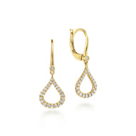 14K Yellow Gold Diamond Drop Earrings