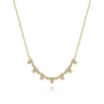 14K Yellow Gold Diamond Droplet Link Necklace - 0.35 ct
