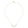 14K Yellow Gold Diamond Droplet Link Necklace - 0.35 ct