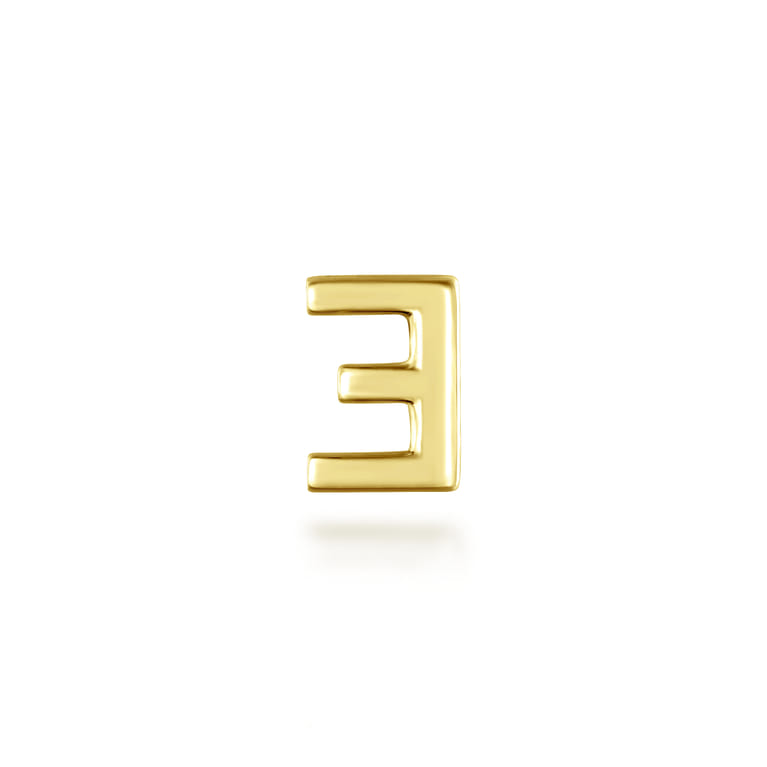 14K Yellow Gold Diamond E Initial Locket Charm - 0.06 ct - Shot 2