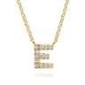 14K Yellow Gold Diamond E Initial Pendant Necklace - 0.08 ct