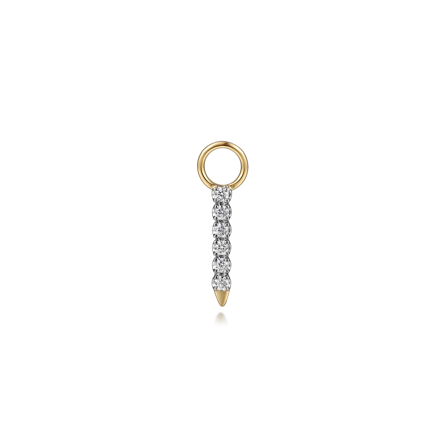 14K Yellow Gold Diamond Earring Charm