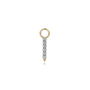 14K Yellow Gold Diamond Earring Charm
