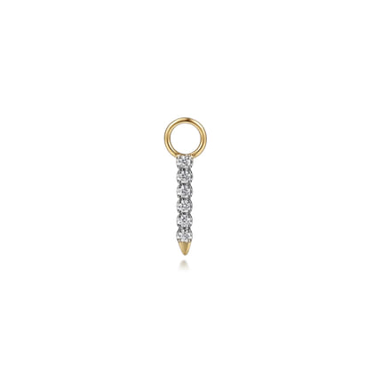 14K Yellow Gold Diamond Earring Charm