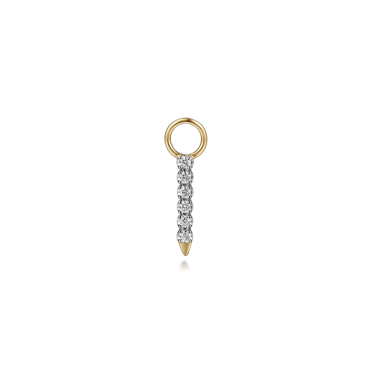 14K Yellow Gold Diamond Earring Charm - 0.1 ct - Shot 1