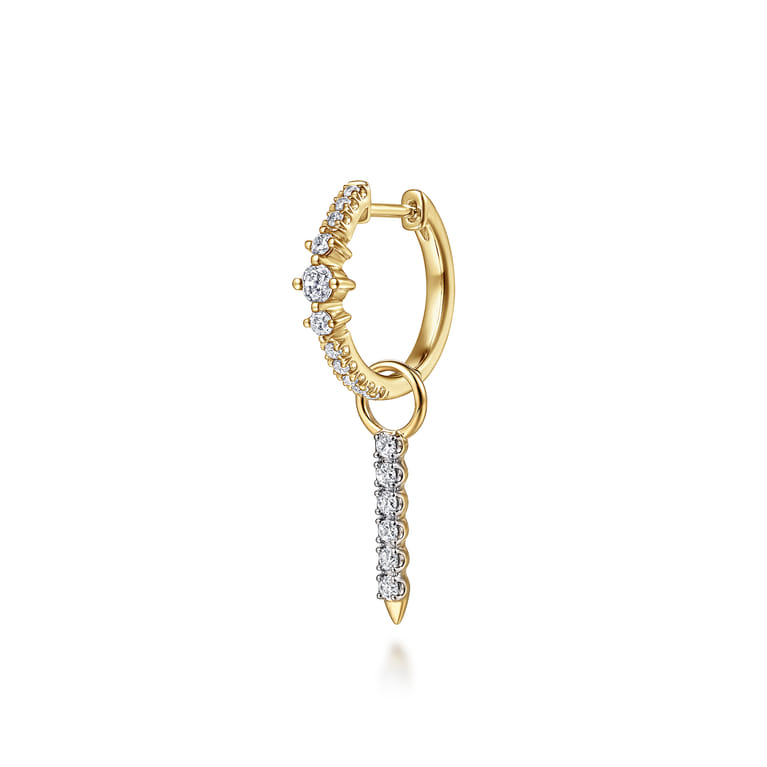 14K Yellow Gold Diamond Earring Charm - 0.1 ct - Shot 3