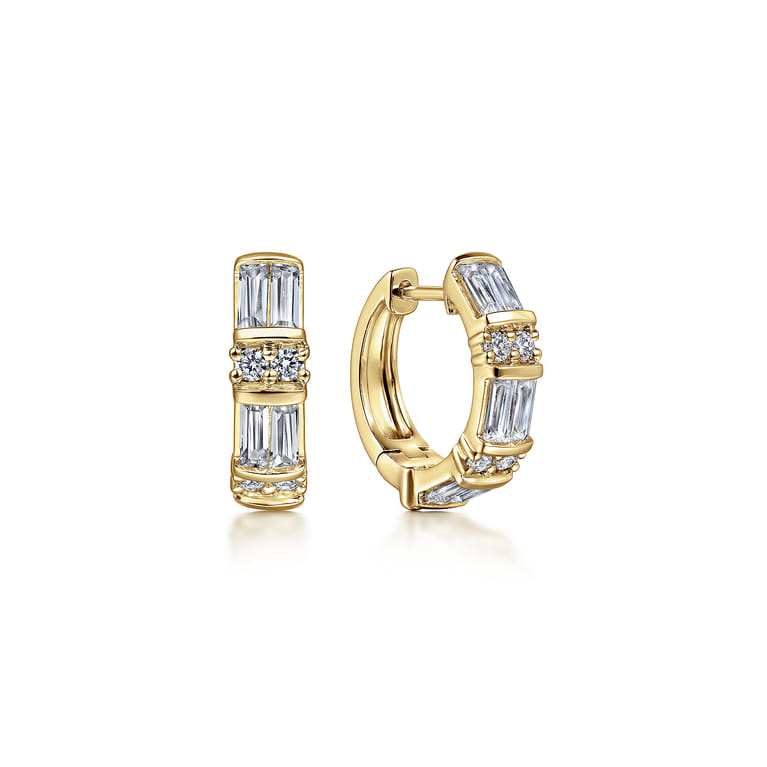 14K Yellow Gold Diamond Earrings - 1.2 ct - Shot 1
