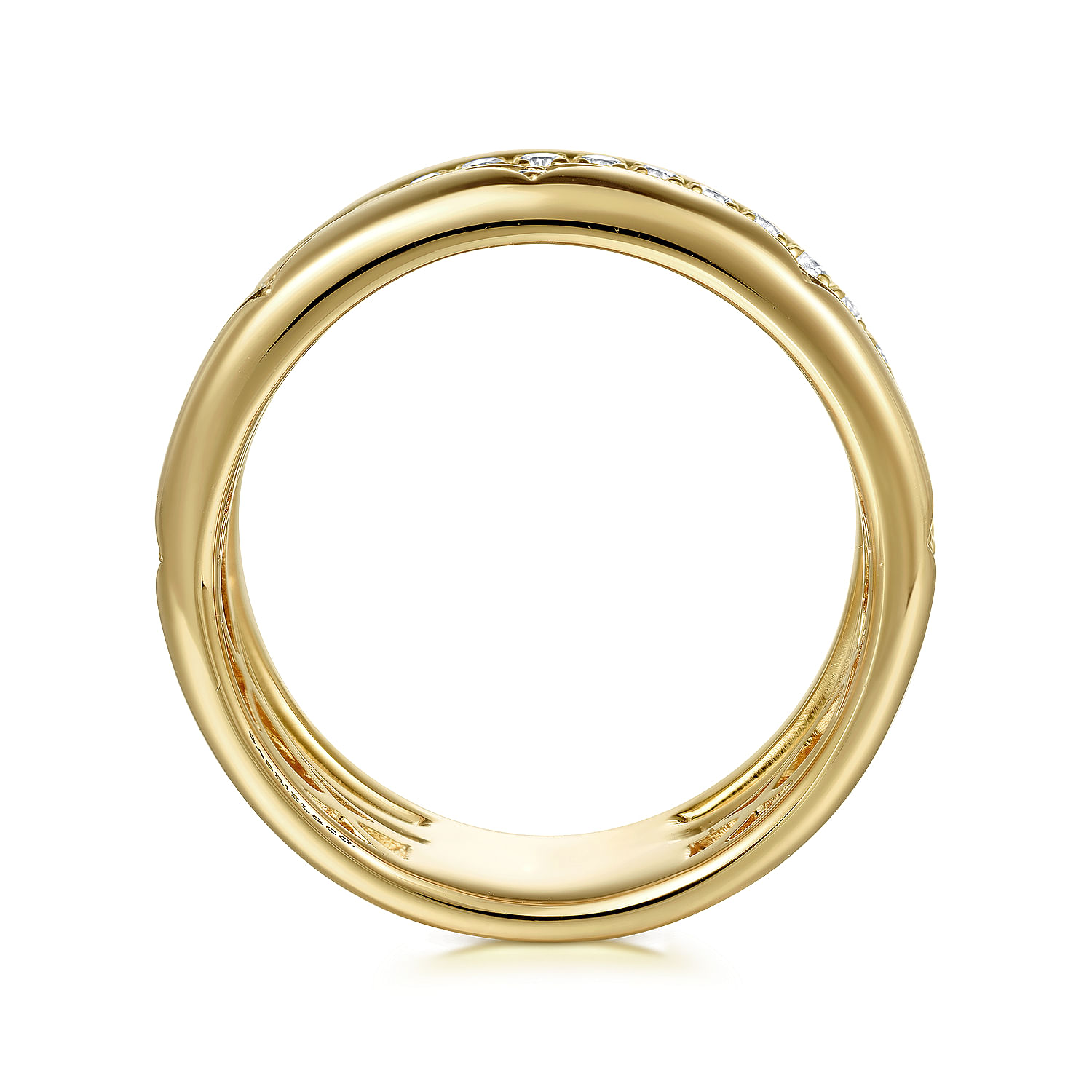14K Yellow Gold Diamond Easy Stackable Ladies Ring - 0.3 ct - Shot 2