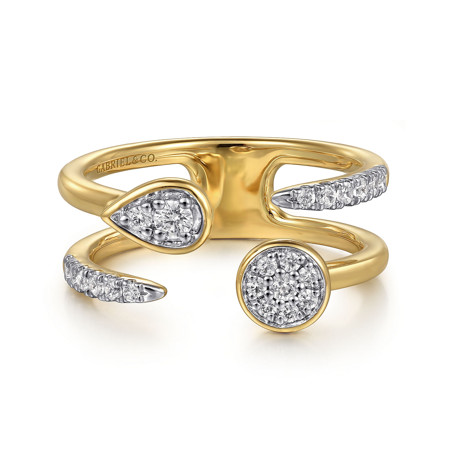 14K Yellow Gold Diamond Easy Stackable Ladies Ring - 0.25 ct - Shot 1