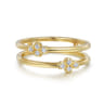 14K Yellow Gold Diamond Easy Stackable Ring 0.08ct - 0.08 ct