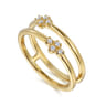 14K Yellow Gold Diamond Easy Stackable Ring 0.08ct - 0.08 ct