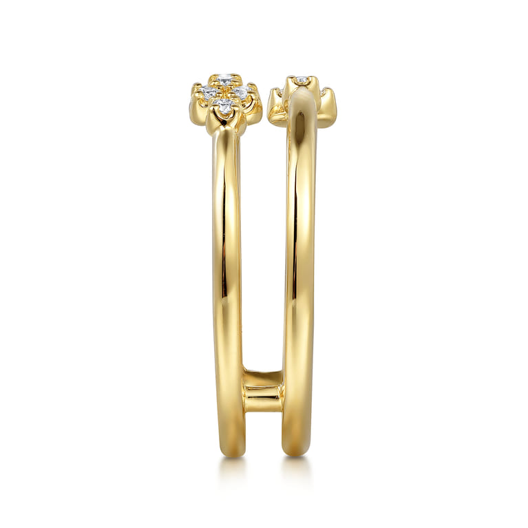 14K Yellow Gold Diamond Easy Stackable Ring 0.08ct - 0.08 ct - Shot 4