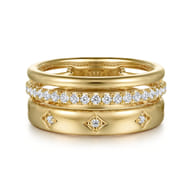 14K Yellow Gold Diamond Easy Stackable Ring 0.3ct