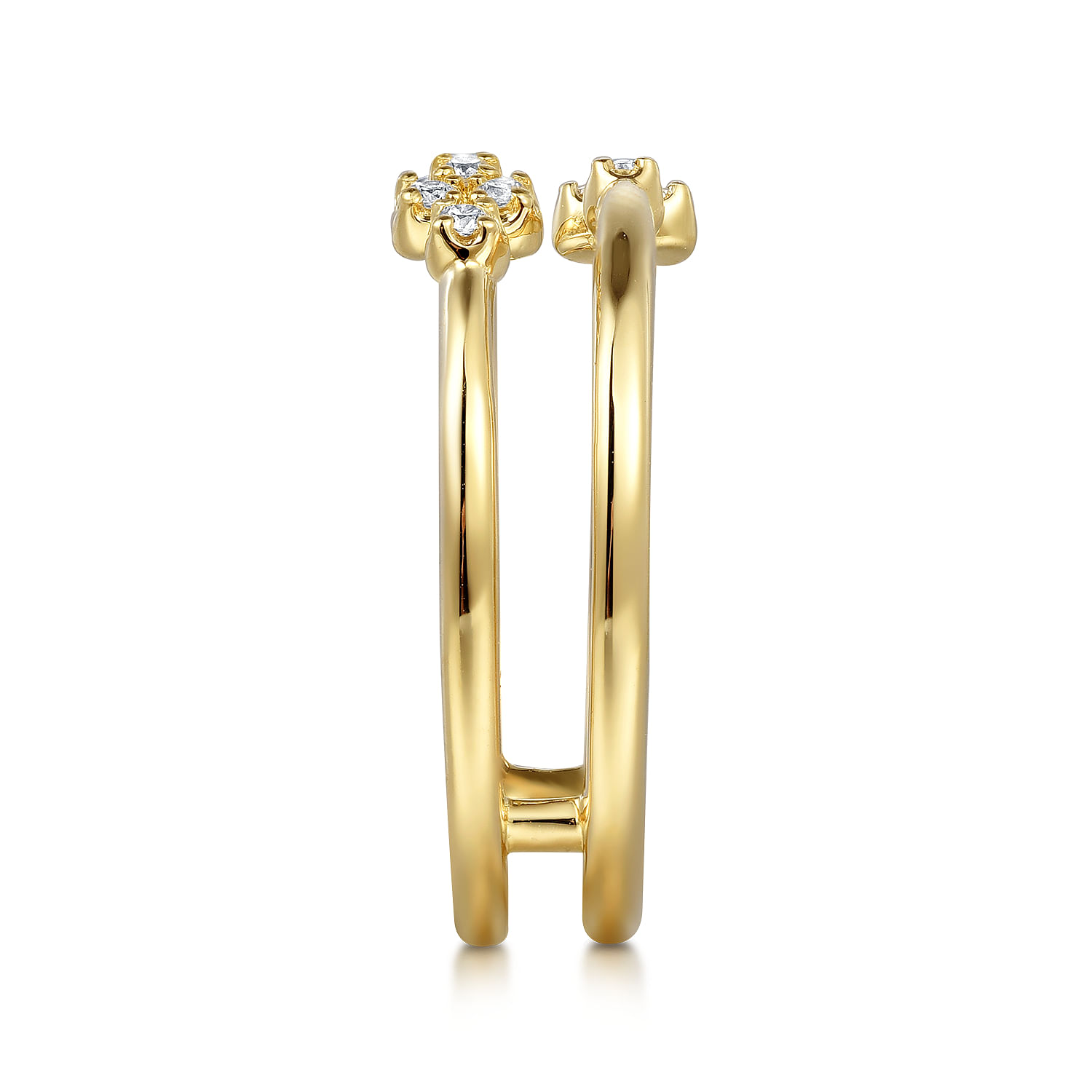 14K Yellow Gold Diamond Easy Stackable Ring