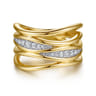 14K Yellow Gold Diamond Easy Stackable Ring - 0.17 ct