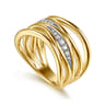 14K Yellow Gold Diamond Easy Stackable Ring - 0.17 ct
