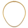 14K Yellow Gold Diamond Elongated Flat Top Pyramid Tennis Necklace - 0.75 ct