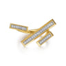 14K Yellow Gold Diamond Elongated Pyramid Bypass Ring - 0.17 ct