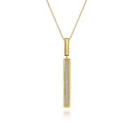 14K Yellow Gold Diamond Elongated Pyramid Drop Necklace