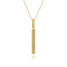 14K Yellow Gold Diamond Elongated Pyramid Drop Necklace - 0.13 ct