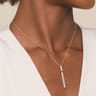 14K Yellow Gold Diamond Elongated Pyramid Drop Necklace - 0.13 ct