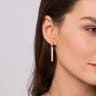 14K Yellow Gold Diamond Elongated Pyramid Stud Drop Earrings - 0.24 ct