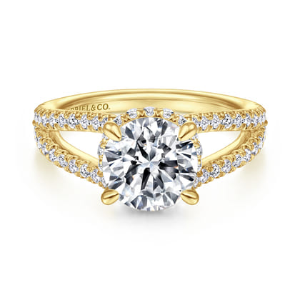 14K Yellow Gold Diamond Engagement Ring