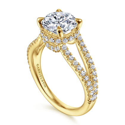 14K Yellow Gold Diamond Engagement Ring