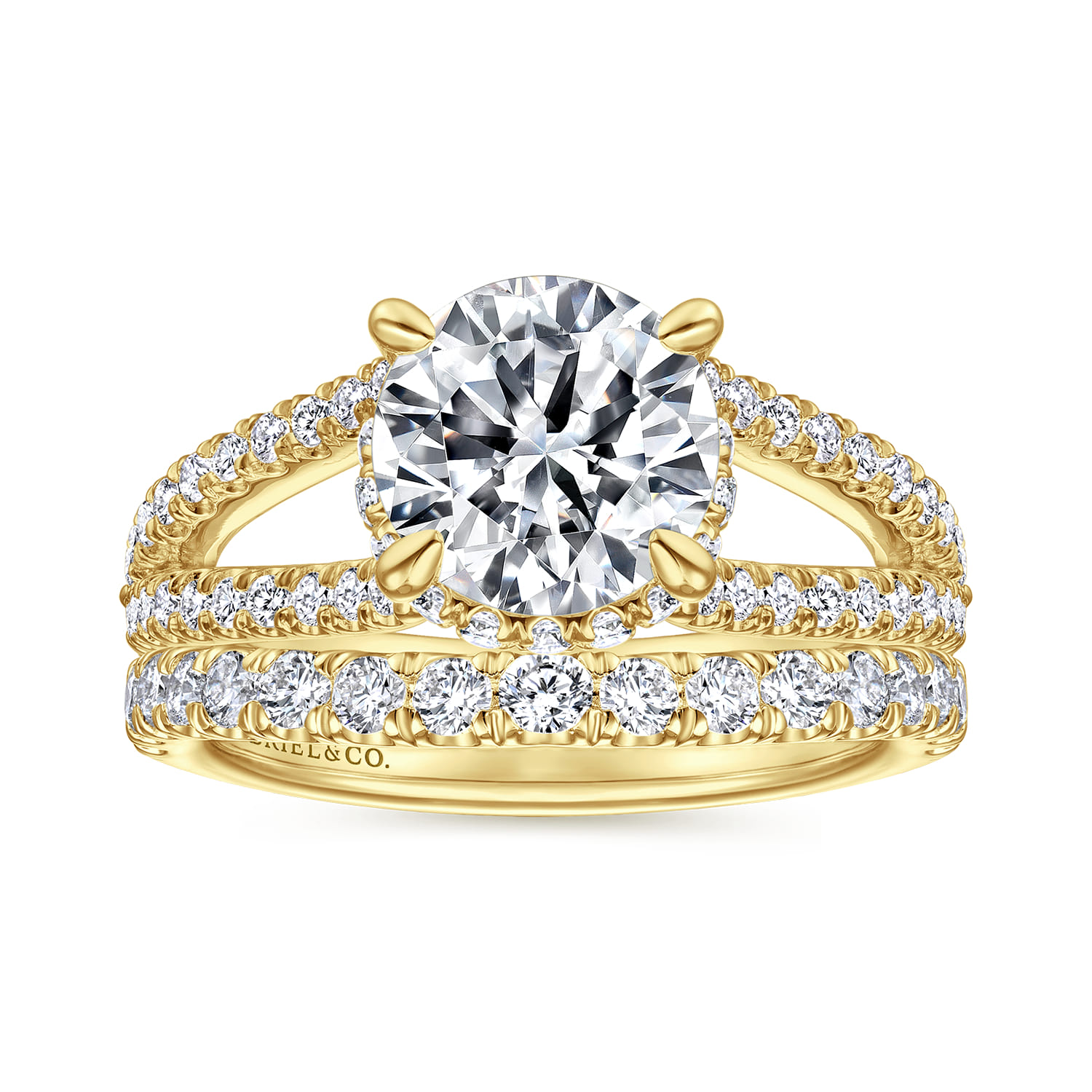 14K Yellow Gold Diamond Engagement Ring